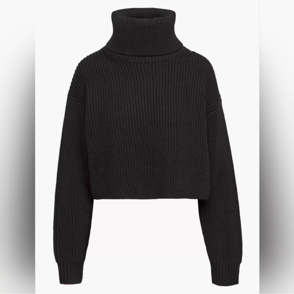Aritzia Babaton 100% Merino Wool Cropped Turtleneck‎ Sweater Women's Size M
